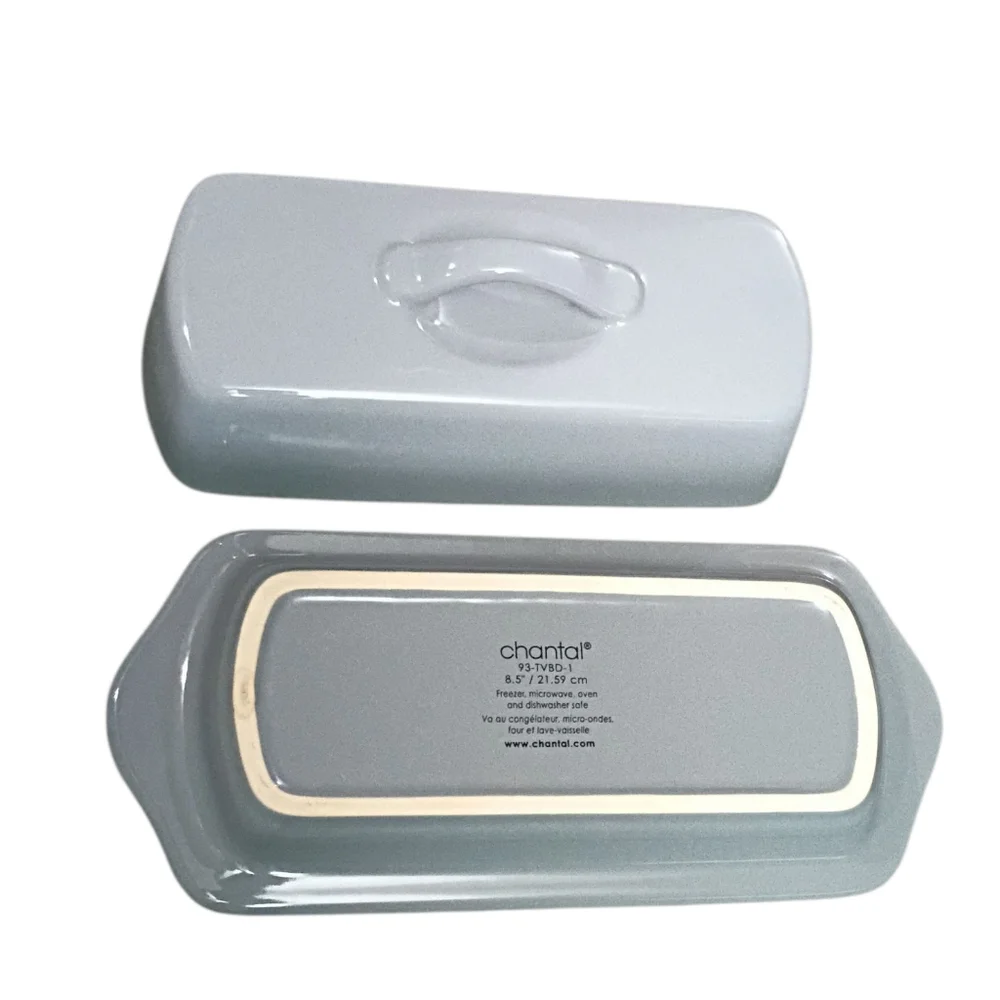 New Chantal Full Size Butter Dish Gray Ombre Gray